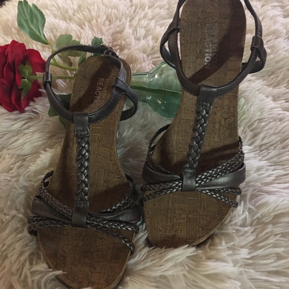 Kenneth Cole-wedge heel sandals. Pewter/color.๐๐ - Picture 3 of 7